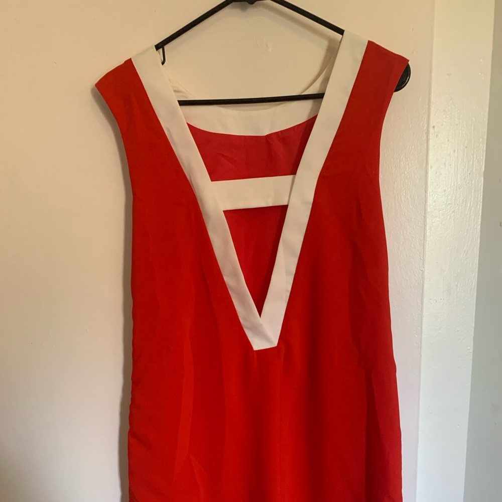 little retro red dress with a plunge back line